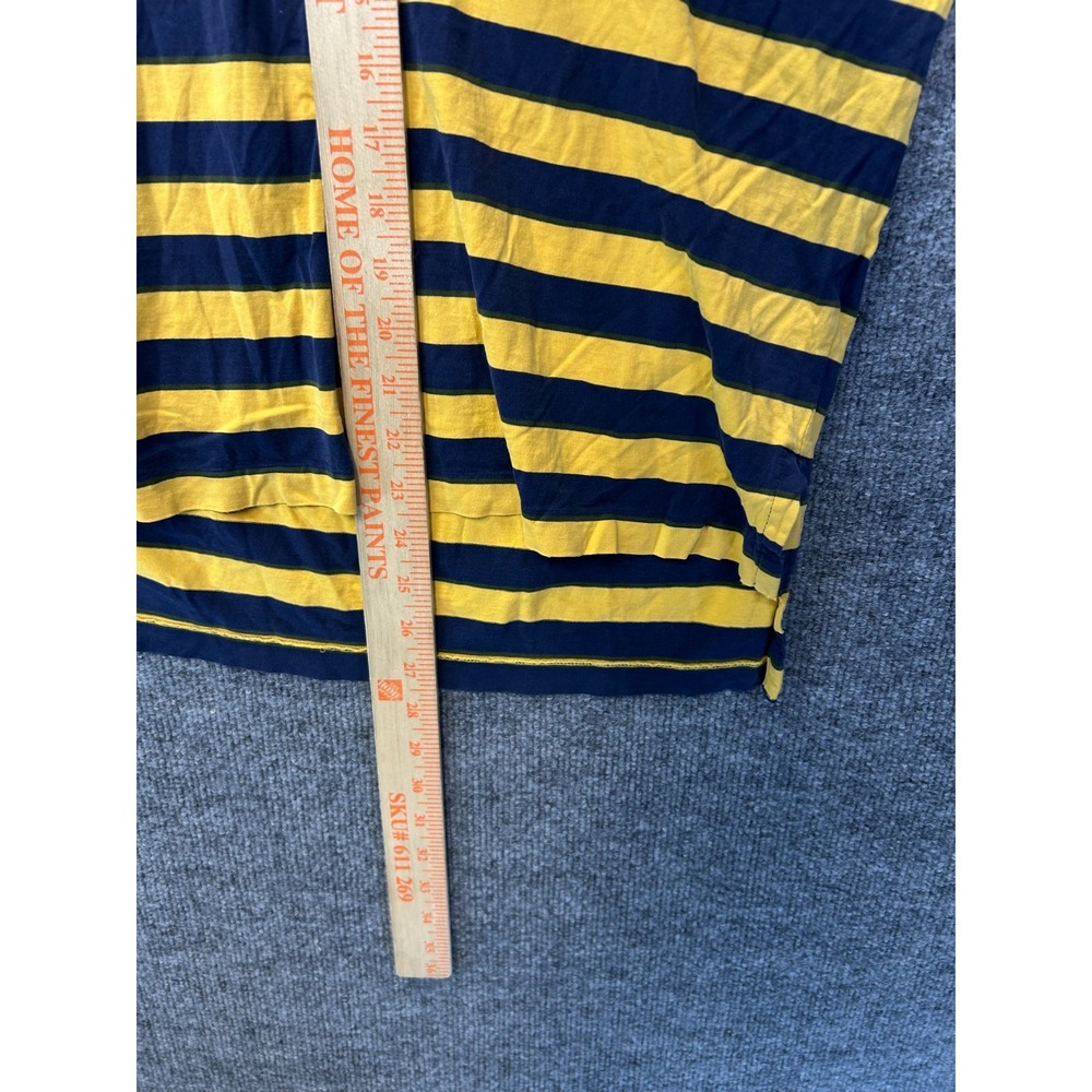 Vintage Polo Ralph Lauren Polo Shirt Men's Yellow Blue Striped Classic Golf - Picture 4 of 7